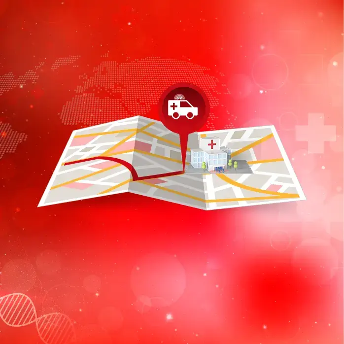 Red Health Fare Estimator Map